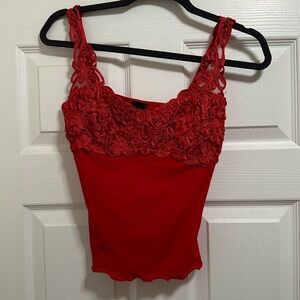 Moda International Red Embellished Sleeveless Camisole